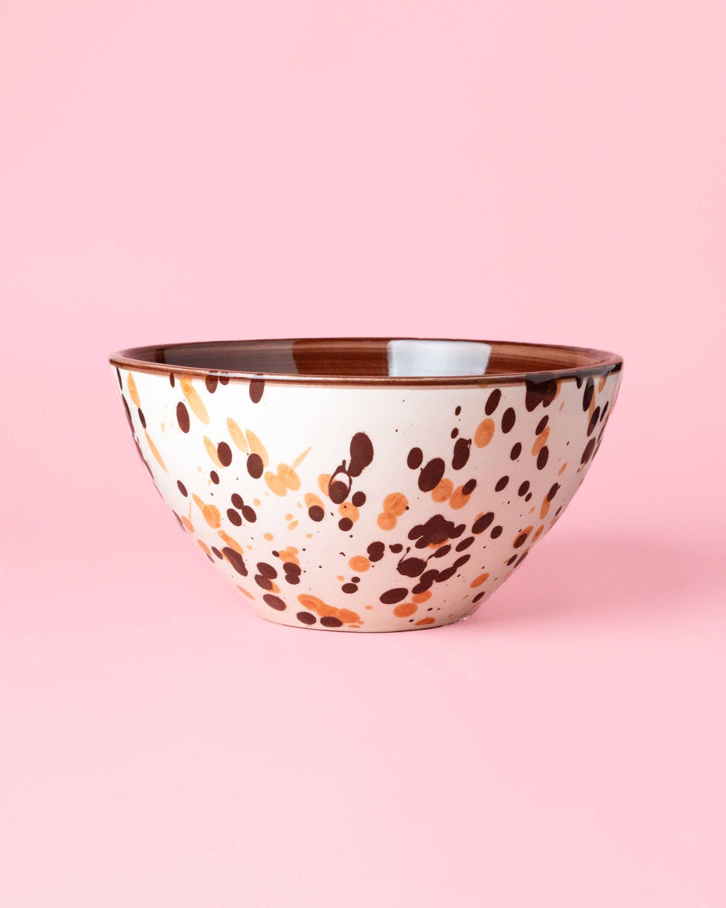 Terracotta Splatter Ceramic Salad Bowl