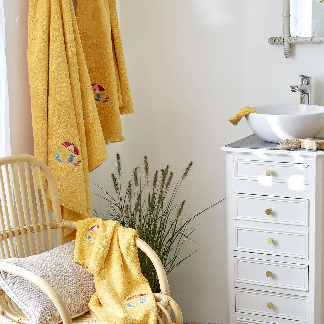 River Side Towel in Mango/ Plein soleil