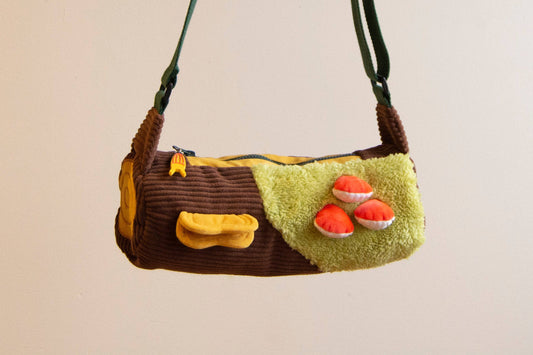 Corduroy Log Mushroom Bag