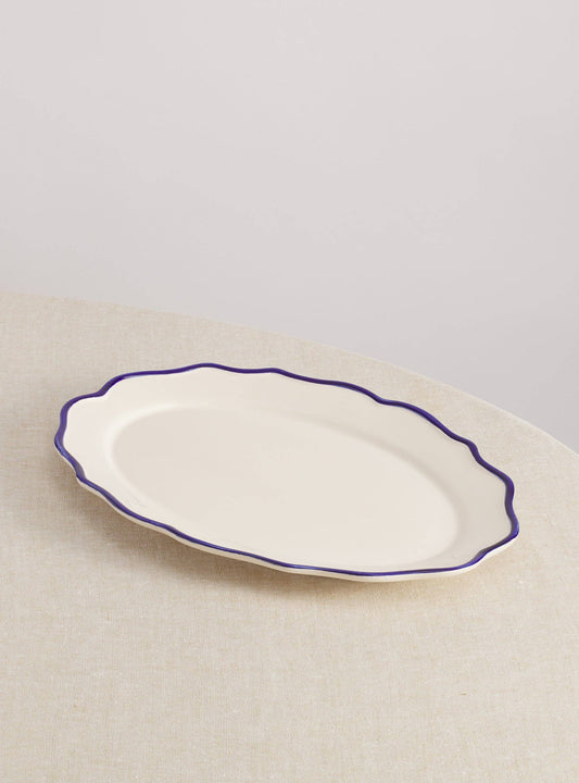 Holiday Hand-Painted Oval Platter 15.5"