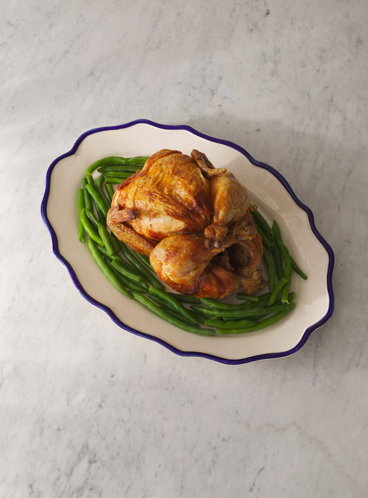 Holiday Hand-Painted Oval Platter 15.5"