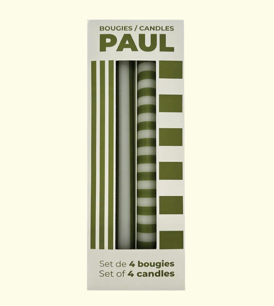 Green Paul Candles / Set of 4