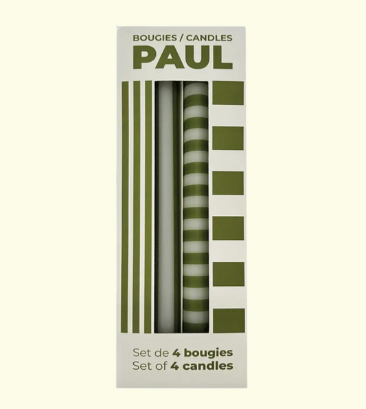 Green Paul Candles / Set of 4