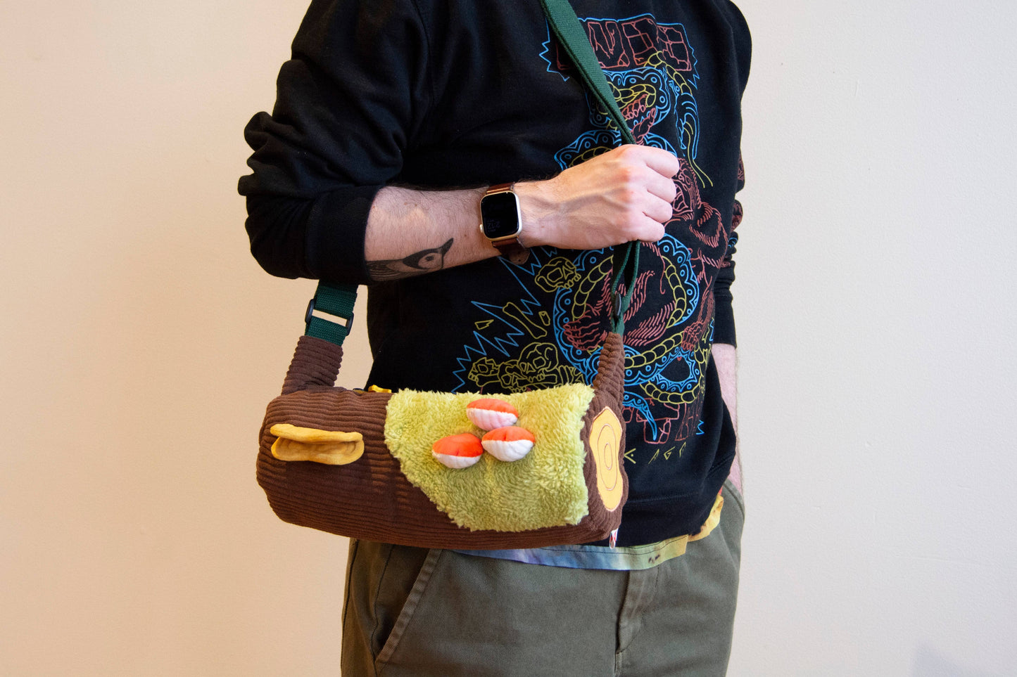 Corduroy Log Mushroom Bag
